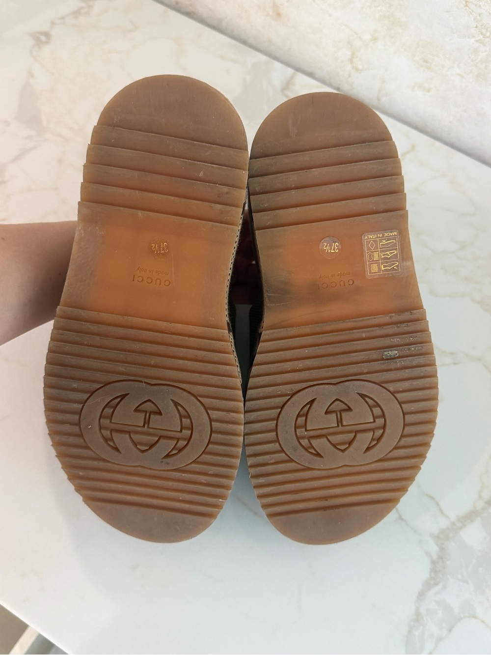 Gucci Brown Monogram GG Canvas Platform Wedges - Picture 3 of 7